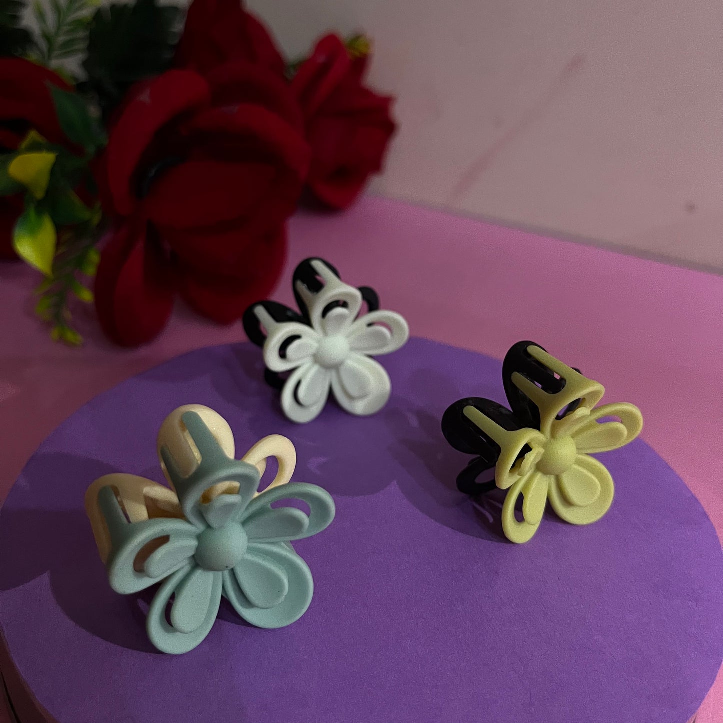Givsy Flower Hair Claws (Pack of 3)GSYHC007